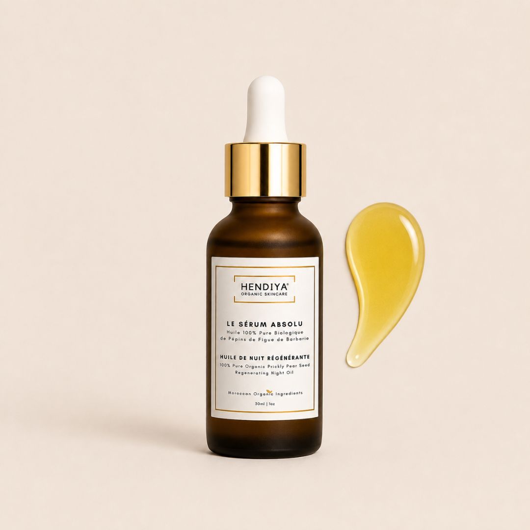 Flacon Le Sérum Absolu, huile de pépins de figue de barbarie bio Hendiya, à intégrer dans sa routine skincare