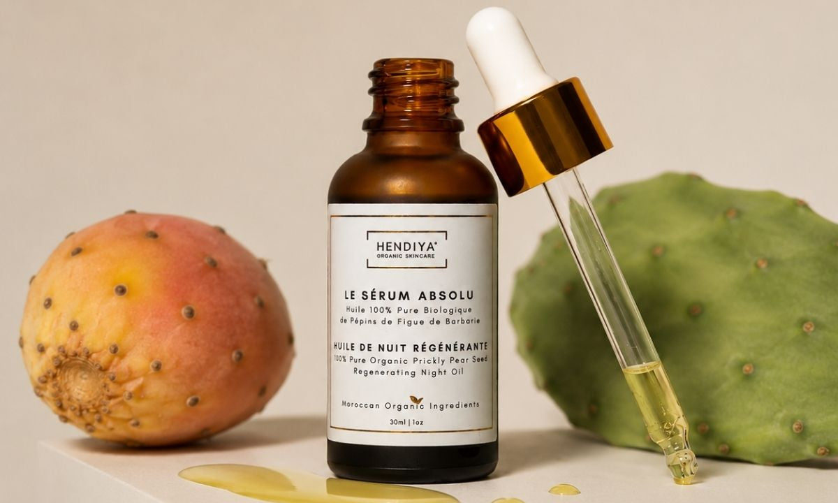 Huile de pépins de figue de barbarie Hendiya® bio, ingrédient phare des cosmétiques naturels de la marque