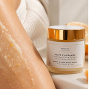 Applying the Citrus Pulp Scrub Hendiya® to the skin, citrus body scrub