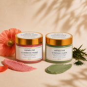 Hendiya duo: Le Gommage Poudré and Le Masque Clarté, weekend ritual