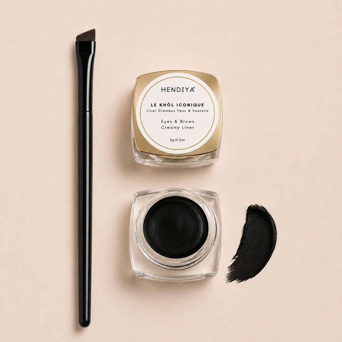 Le Khôl Iconique by Hendiya, organic kohl pot and applicator brush