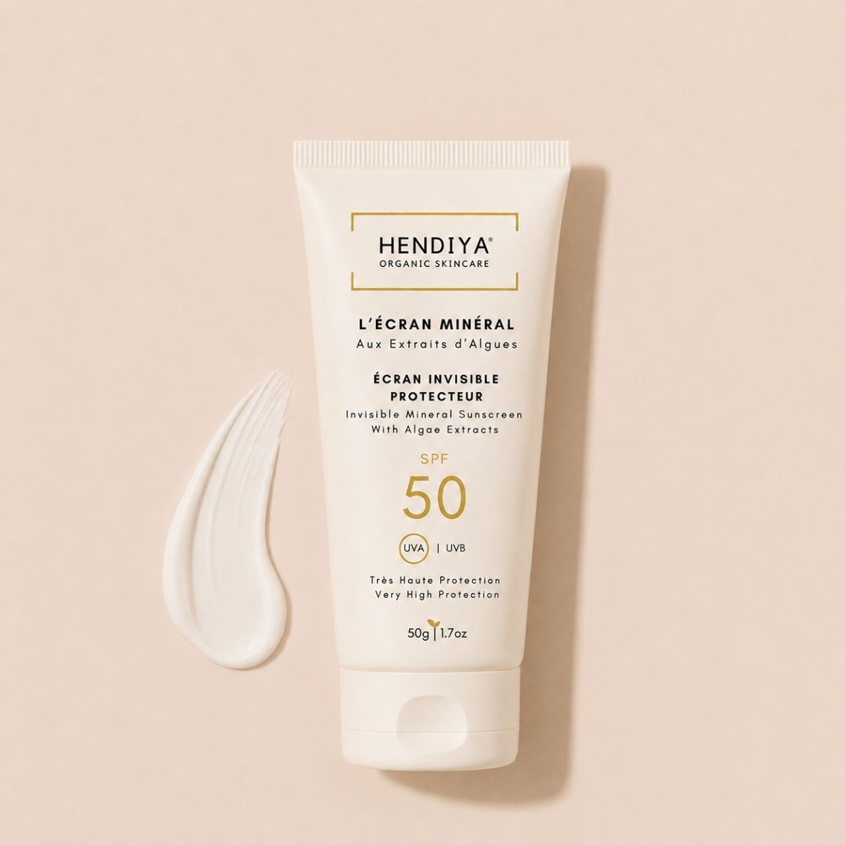L'Écran Minéral SPF 50+ Hendiya®, organic mineral sunscreen with an invisible finish